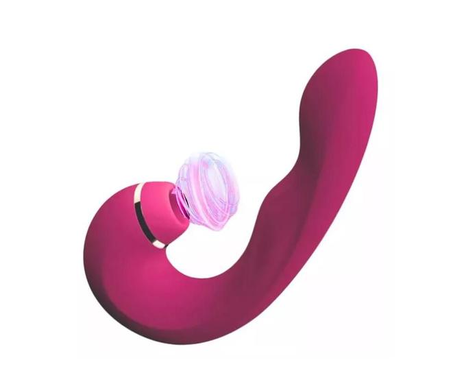 Imagem de Vibrador Com Sucção Estimulador Ponto G Vibração 2 Em 1 Feminino 10 Velocidades