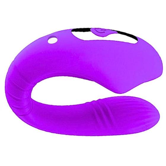 Imagem de Vibrador de Casal com Sugador de Clitóris e Estimulador de Ponto G Roxo