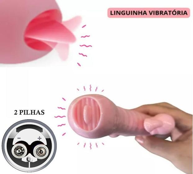 Imagem de Vibrador de Ponto G com plug anal e estimulador clitoriano com línguas - Pilha 3 em 1