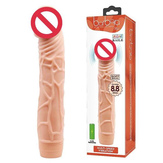 Imagem de Vibrador Dildo Silicone Ponto G Texturizado Multivelocidade Baile Barbara 22,5cm x 4,5cm