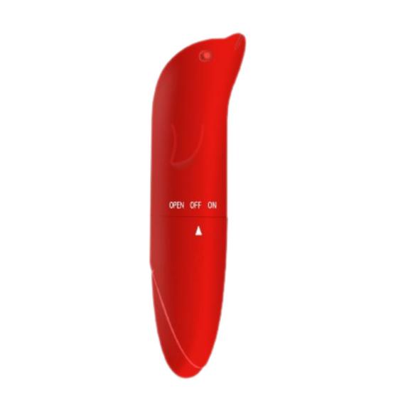 Imagem de Vibrador Estimulador Massageador Ponto G Formato em Golfinho Aveludado Vermelho