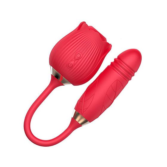 Imagem de Vibrador Feminino Flower USB 10 Vibrações Vai e Vem e Pulsação