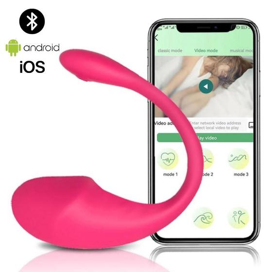 Imagem de Vibrador Feminino Ponto G Dupla Penetração Estimulador de Clitóris Via Bluetooth Controlado Por App Casal 9 Vibração Recarregável Bullet Sex Shop