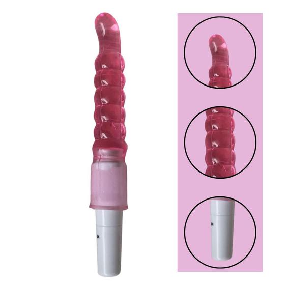 Imagem de Vibrador Feminino Ponto G Em Jelly Ondulado Estimulador Anal 21,5X3 Cm - Sexy Import  Sex Shop Plug