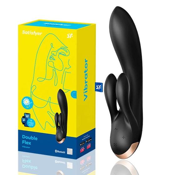 Imagem de Vibrador Feminino Satisfyer Double Flex Black - Controle por App