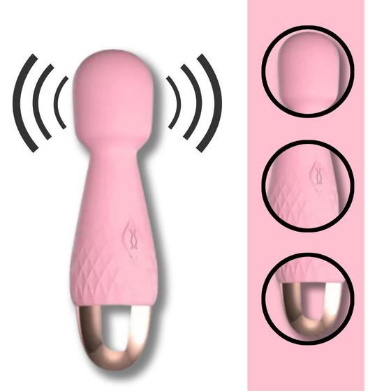 Imagem de Vibrador Feminino Sexual Recarregável Estimulador De Clitóris Massageador Relaxante Stress Tensão Varinha Elétrica 10 Mo