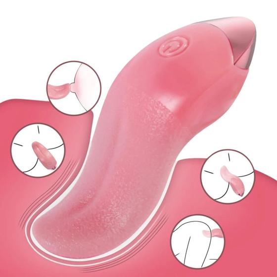 Imagem de Vibrador Formato Lingua Humana Estimulador Clitóris Ponto G Anal Feminino Masculino Unissex