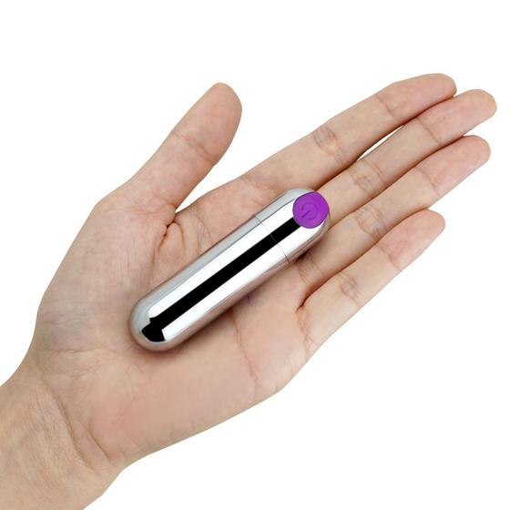 Imagem de Vibrador Íntimo Feminino Bullet 6cm USB 10 Vibrações Atrevidas