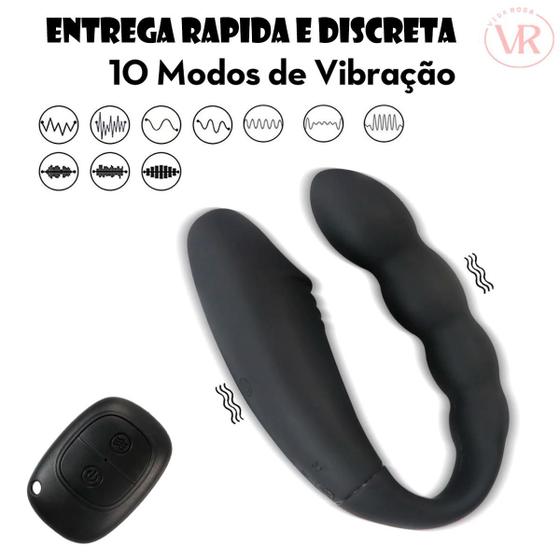 Imagem de Vibrador  massageador de Prostata Recarregável com Controle Retomo 10 modos de vibração