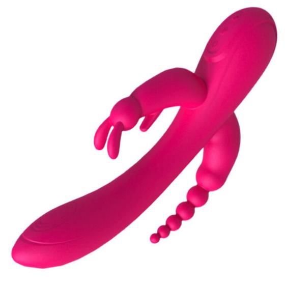 Imagem de Vibrador Triplo em Silicone Macio e Flexível Dois Motores