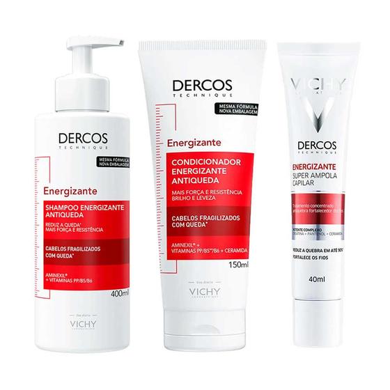 Imagem de Vichy Dercos Energizante Kit - Shampoo + Condicionador + Ampola