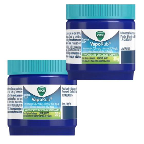 Imagem de Vick Vaporub Kit 2x 30g Dores  Resfriado e Gripe P&G