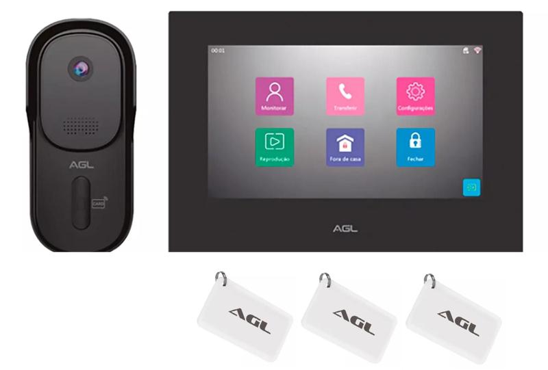 Video Porteiro Agl Vp7 Card App Wifi Com Tela De 7 Polegadas touch 3827 Imagem de Video Porteiro Agl Vp7 Card App Wifi Com Tela De 7 Polegadas touch 3827