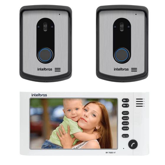 Imagem de Vídeo Porteiro Campainha Interfone com Video Intelbras Colorido Iv 7010 Lcd Com 2 Modulos Externos
