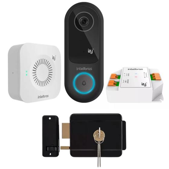 Imagem de Video Porteiro Smart Inteligente Wireless Campainha Interfone Wi Fi Intelbras IVW 3000+ e Fechadura