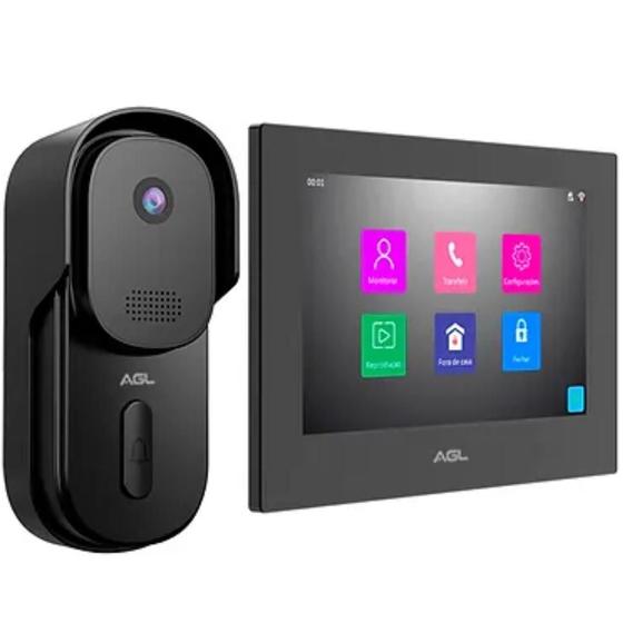 Vídeo Porteiro Wifi Inteligente Com Câmera AGL VP7 Touch AGL Menor preço em Vídeo Porteiro Wifi Inteligente Com Câmera AGL VP7 Touch AGL