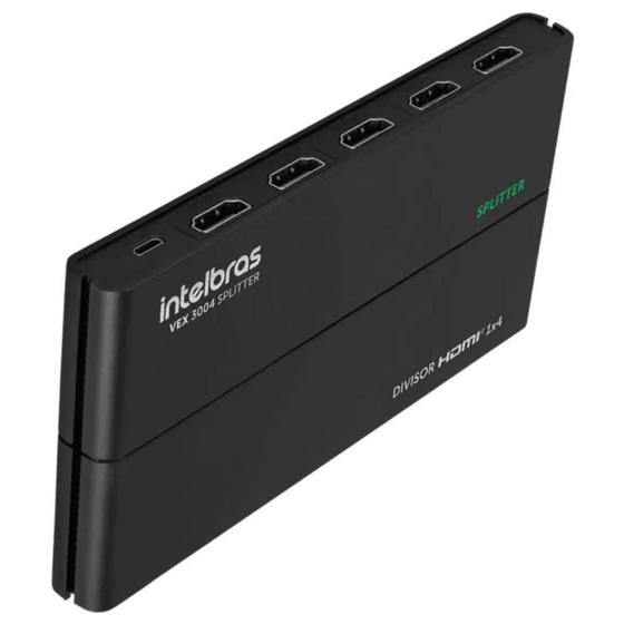 Imagem de Video Splitter Hdmi 2.0 4K Vex 3004, 1 Entrada 4 Saidas, Preto - Intelbras