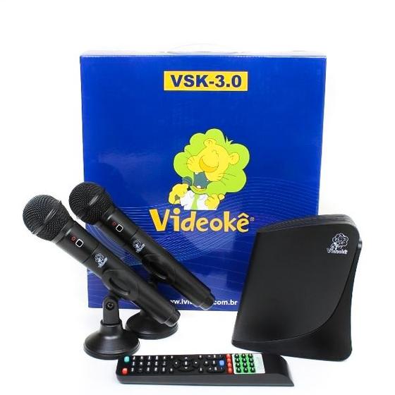 Imagem de VIDEOKÊ VSK 3.0 COM 2.932 MÚSICAS NA MEMÓRIA + 2 MICROFONES SEM FIO - Karaokê 2932