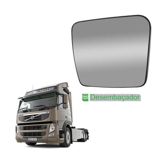 Imagem de Vidro c Base Retrovisor Auxiliar Volvo VM LD c Desembaçador