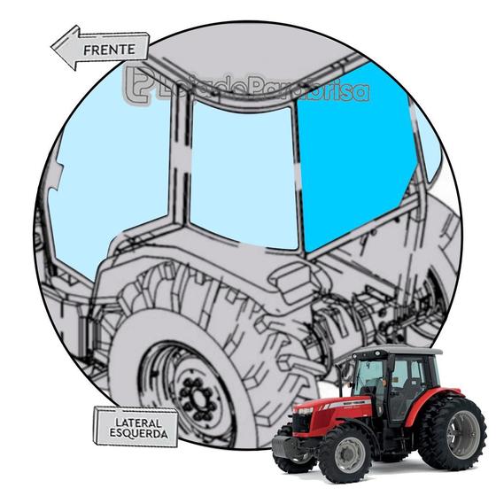 Imagem de Vidro Vigia Traseiro Trator Massey Ferguson 4291 4292