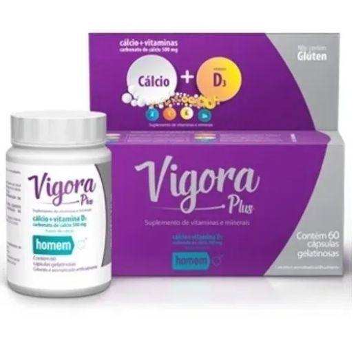 Imagem de Vigora Plus Homem Cálcio Calcium +vit D3 C/ 60 Cáps