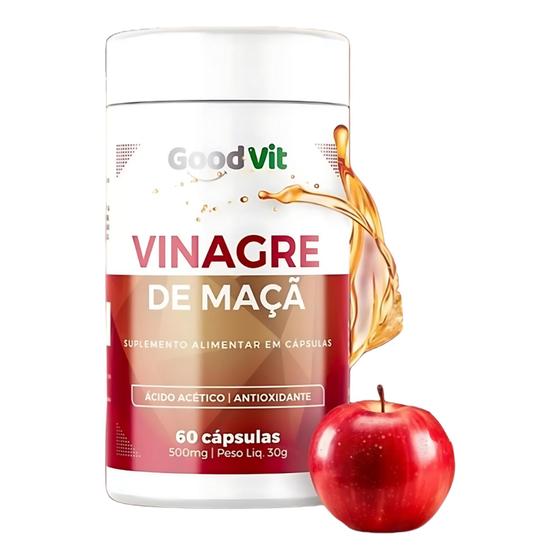 Imagem de Vinagre de Maçã 60 Cápsulas Good Vit Ácido Acético Antioxidante