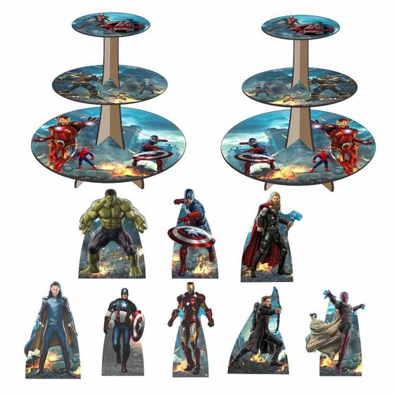 Imagem de Vingadores Kit 2 Baleiros Com 8 Displays De Mesa