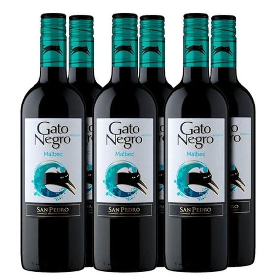 Imagem de Vinho Argentino Tinto Gato Negro Malbec 750Ml (6 Garrafas)