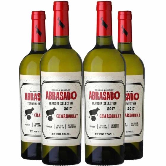 Imagem de Vinho Branco Abrasado Terroir Selection Chardonnay 750ml Kit 4 Garrafas