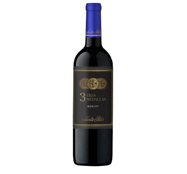 Imagem de Vinho Chileno Tinto Merlot Três Medallas Santa Rita 750Ml