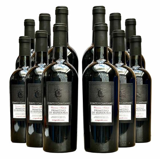 Imagem de Vinho Conte di Campiano Primitivo di Manduria  Kit com 12 Garrafas  Oferta