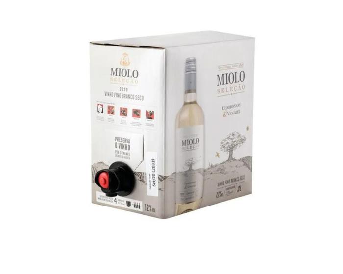 Imagem de Vinho Fino Branco Seco Miolo Seleção Bag in Box Com Torneira Acoplada -  3 Litros