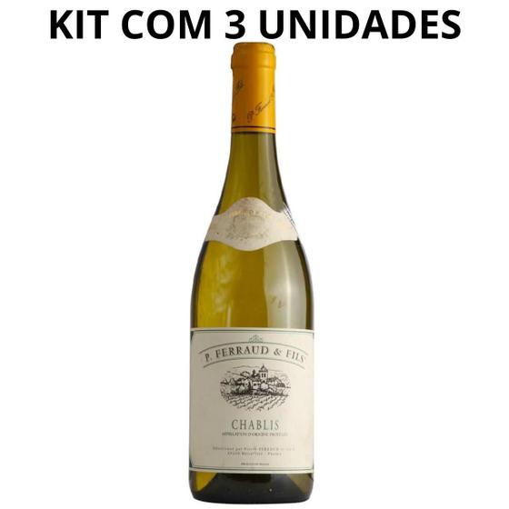 Imagem de VINHO FRANCES P. FERRAUD e FILS CHABLIS 750ML BCO KIT COM 3