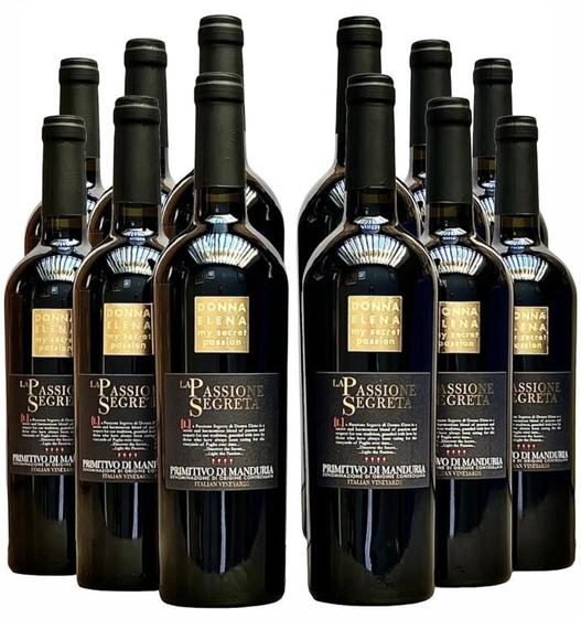 Imagem de Vinho La Passione Segreta Primitivo di Manduria  Kit com 12 Garrafas  Oferta