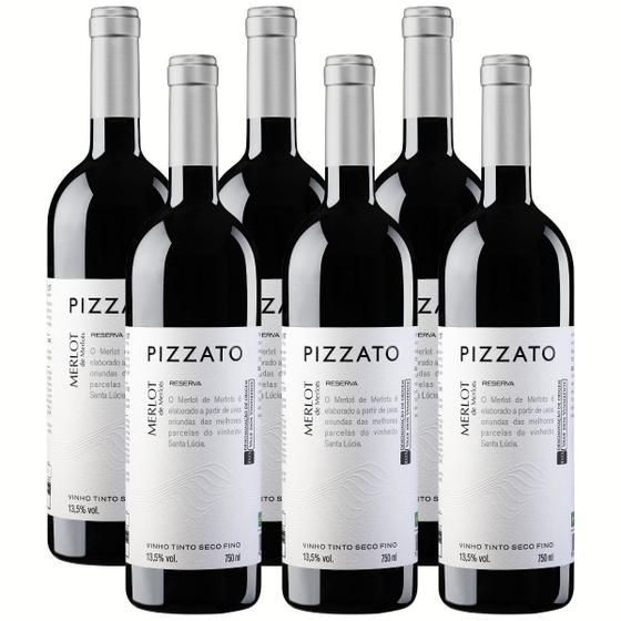 Imagem de Vinho Merlot de Merlots Pizzato 750ml D.O.V.V Kit 6