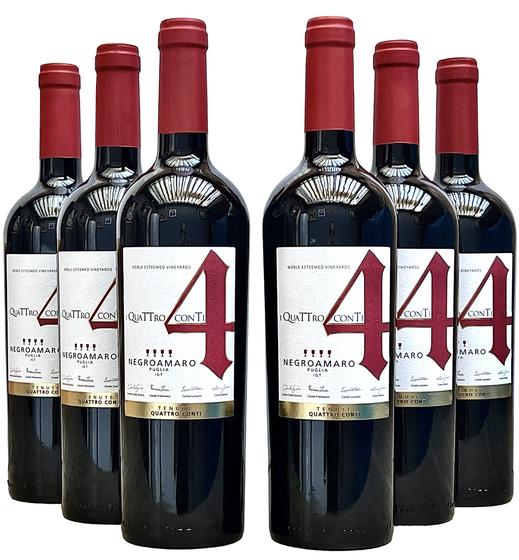 Imagem de Vinho Negroamaro 4 Conti  Kit Com 6 Garrafas  Oferta