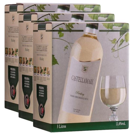 Imagem de Vinho Riesling Bag-in-Box 3L Castellamare Kit 3