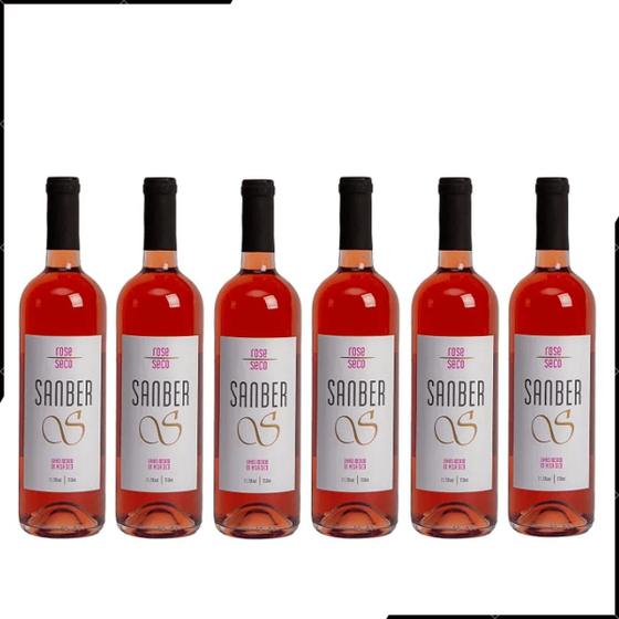 Vinho Rose Seco Sanber 750ml Caixa 6 unidades Vinho Magazine Luiza