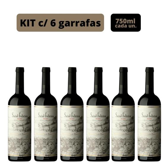 Imagem de Vinho Saint Felicien Malbec Kit 6 Und  Envio Rápido