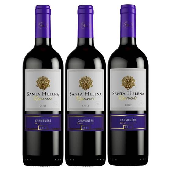 Vinho Santa Helena Reservado Carmenere 750ml 03 Unidades Menor preço em Vinho Santa Helena Reservado Carmenere 750ml 03 Unidades