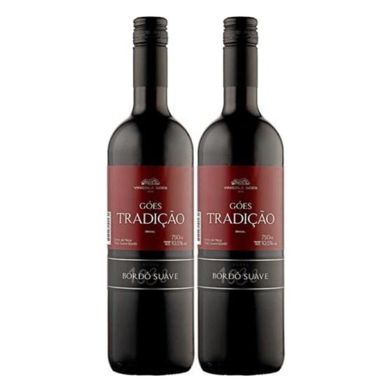 Imagem de Vinho Tinto Brasileiro Tradição Bordô Suave 2 Garrafas 750ml