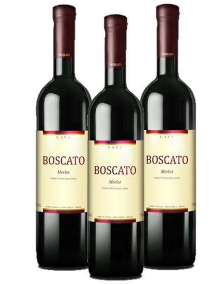 Imagem de Vinho Tinto Merlot Boscato Cave - Kit 3 unidades 750ml