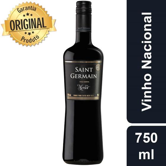 Vinho Tinto Nacional Merlot Saint Germain Demi Meio Seco 750ml Menor preço em Vinho Tinto Nacional Merlot Saint Germain Demi Meio Seco 750ml