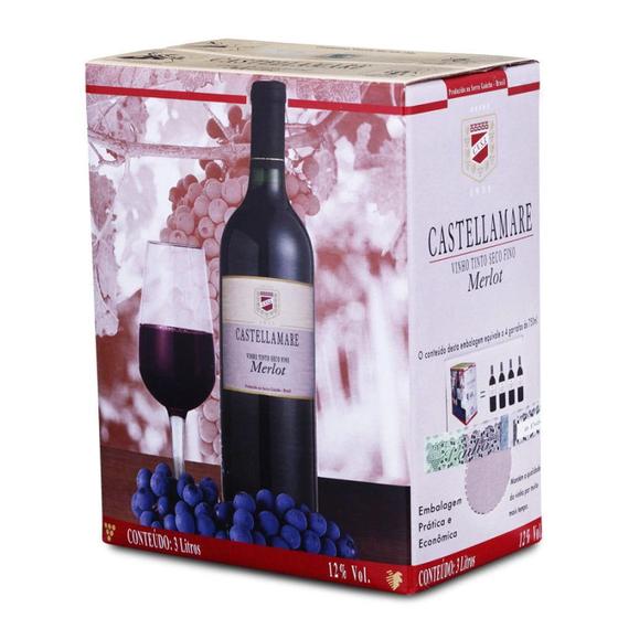 Imagem de Vinho Tinto Seco Merlot Castellamare Bag-in-Box 3 litros
