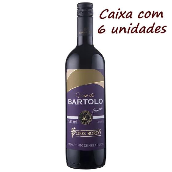 Imagem de Vinho Tinto Suave Bordô Di Bartolo Serra Gaúcha 750 ml KIT 6