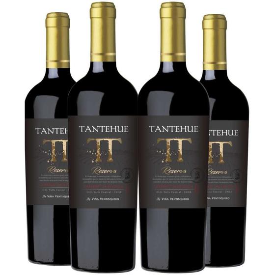 Imagem de Vinho Tinto Tantehue Reserva Cabernet Sauvignon 750ml Kit 4 Garrafas