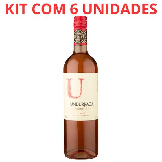 Imagem de Vinho u undurraga valle central cab sauv 750ml rose kit c/ 6