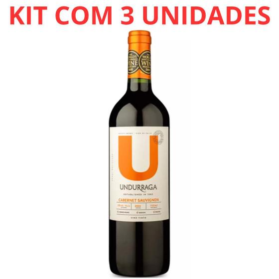 Imagem de Vinho u undurraga valle central cab sauv 750ml tto kit com 3