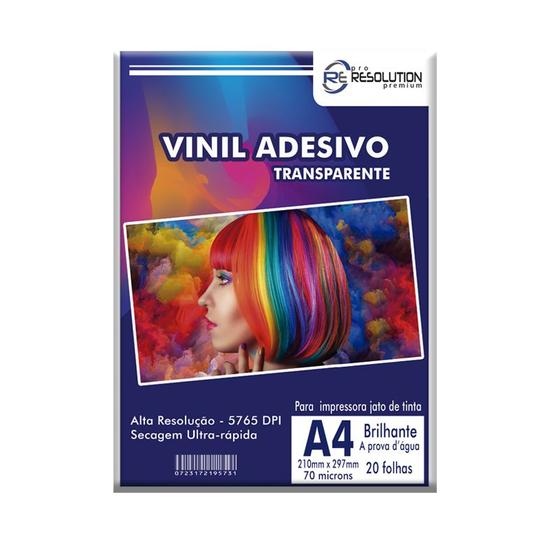 Imagem de Vinil Adesivo A4 Semi Transparente Pro Resolution 70 microns 20 folhas