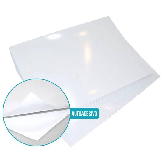 Imagem de Vinil Adesivo Branco Brilhante A3 135g Autoadesivo à Prova d'água Filme PVC Glossy com 100 folhas